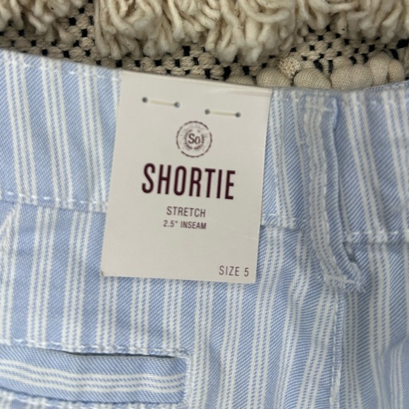 SO Light Blue Striped Shorts - Picture 3 of 5
